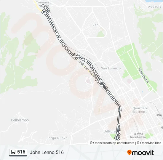 516 Bus Line Map