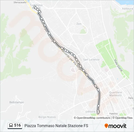 516 Bus Line Map