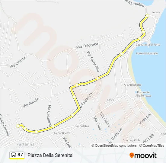 87 Bus Line Map