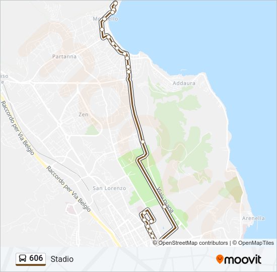 606 Bus Line Map