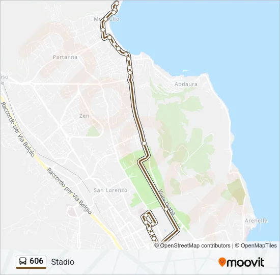606 Bus Line Map