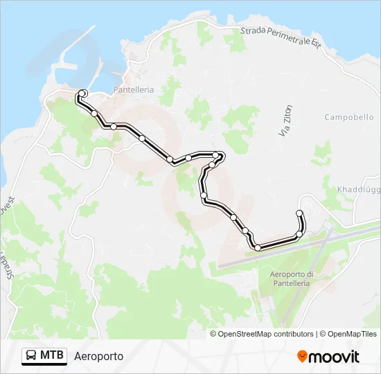 Percorso linea bus MTB