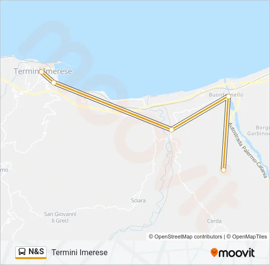 N&S Bus Line Map