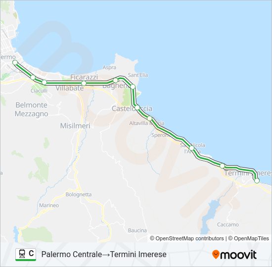 Percorso linea treno C