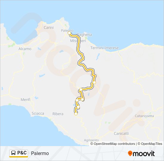 Percorso linea bus P&C