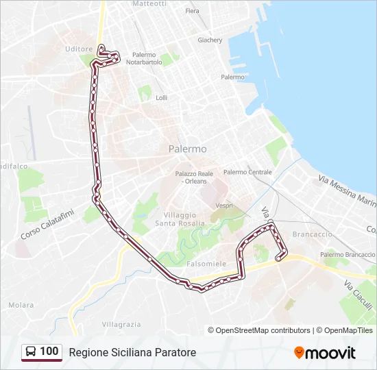 100 Bus Line Map