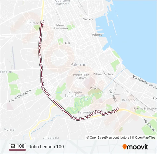 100 Bus Line Map