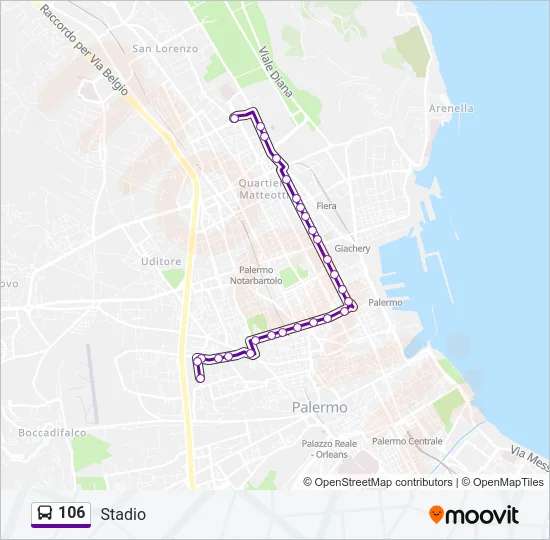 106 Bus Line Map