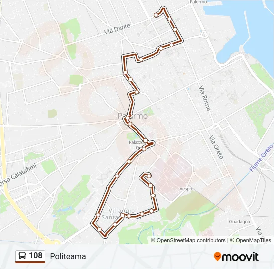 108 Bus Line Map