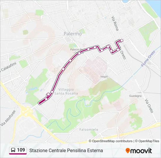 109 Bus Line Map