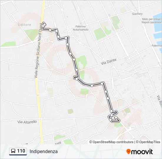 110 Bus Line Map