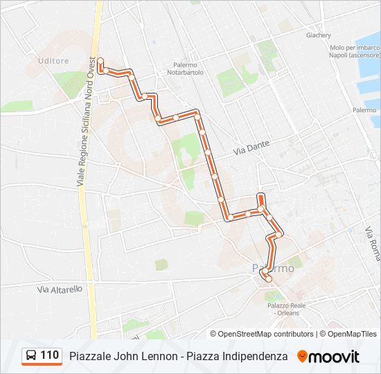 110 bus Line Map