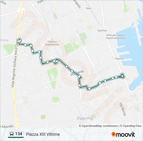 134 Bus Line Map