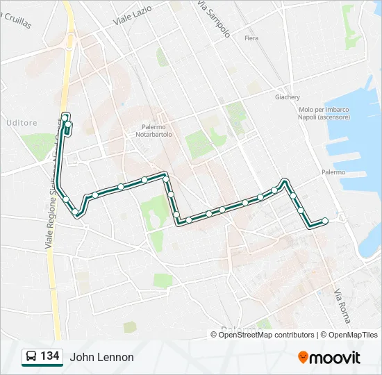 134 Bus Line Map