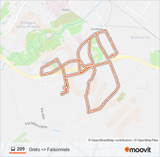 209 bus Line Map