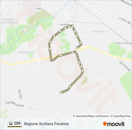 209 Bus Line Map