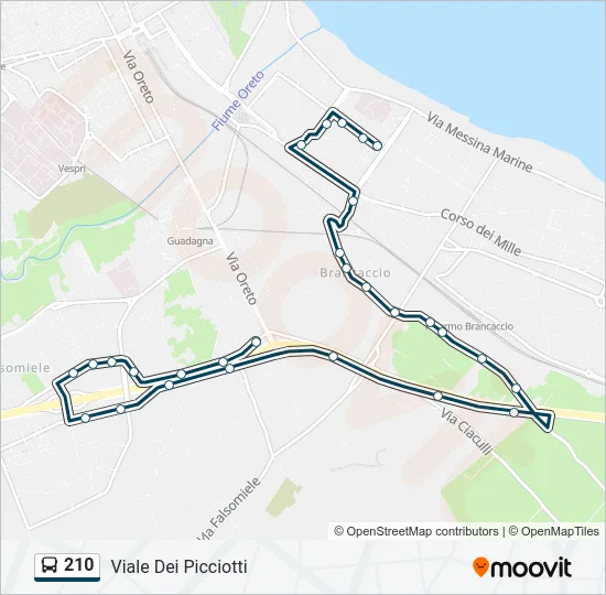 210 Bus Line Map