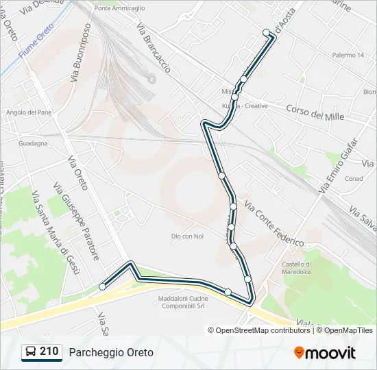 210 Bus Line Map