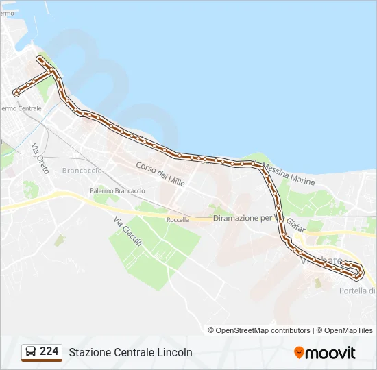 224 Bus Line Map