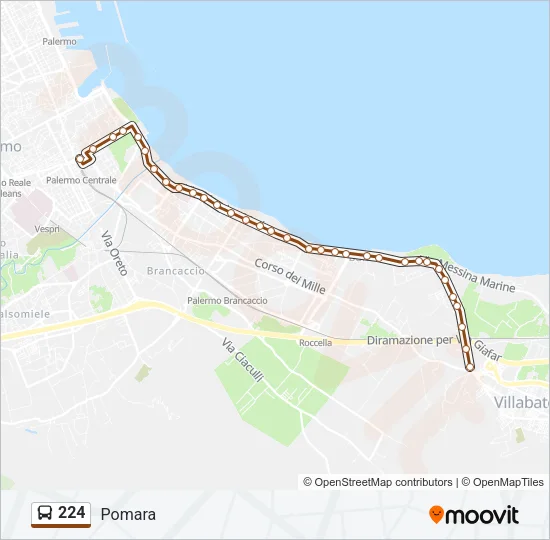 224 Bus Line Map