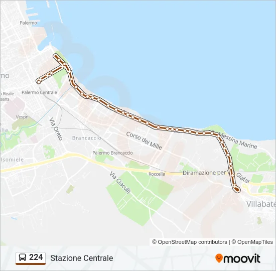 224 Bus Line Map