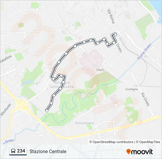 234 Bus Line Map
