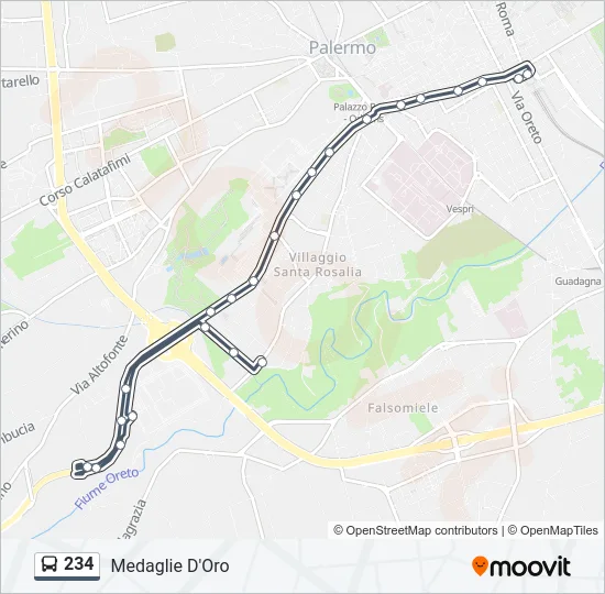 234 Bus Line Map