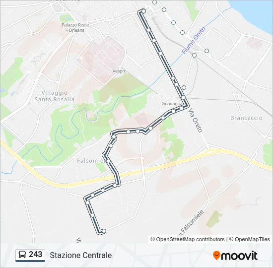 243 Bus Line Map