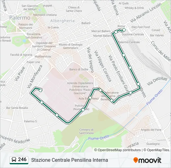 246 Bus Line Map
