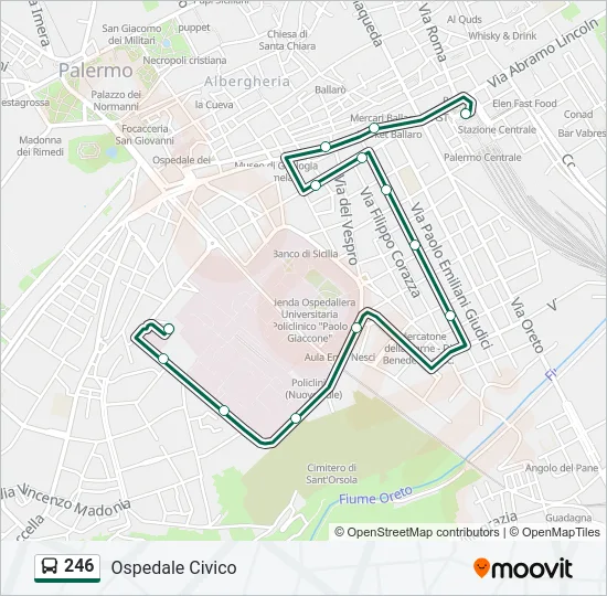 246 Bus Line Map