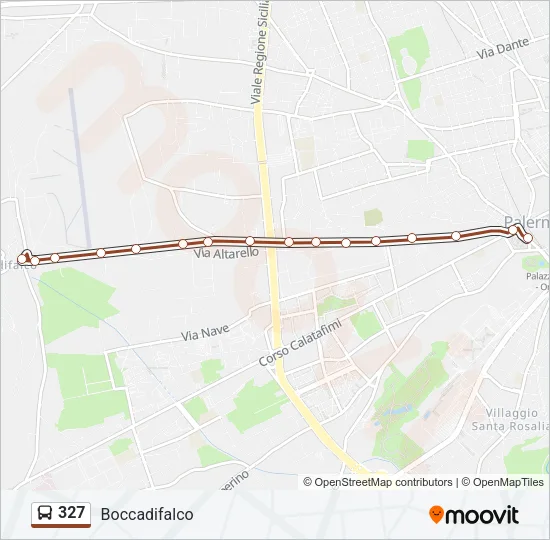 Percorso linea bus 327