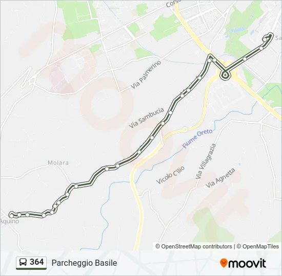 364 Bus Line Map