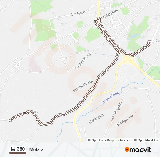 380 Bus Line Map
