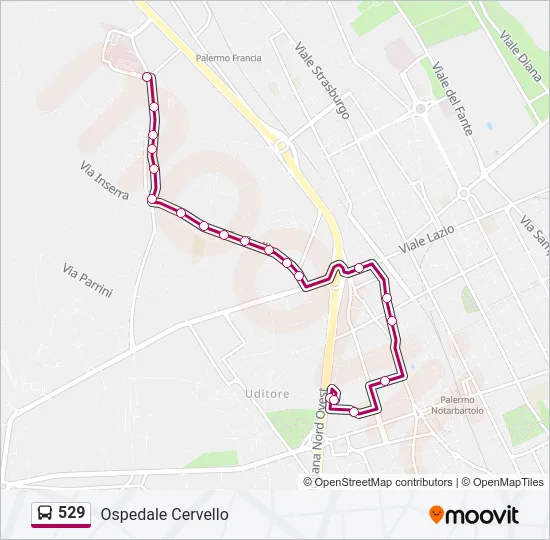529 Bus Line Map