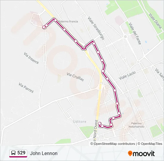 529 Bus Line Map