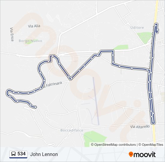 Percorso linea bus 534