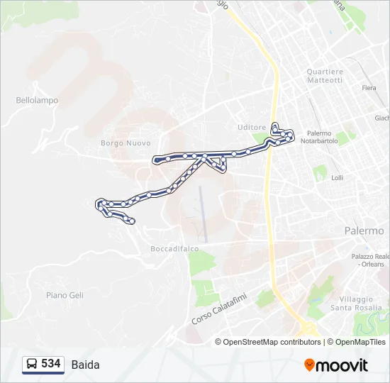 534 Bus Line Map
