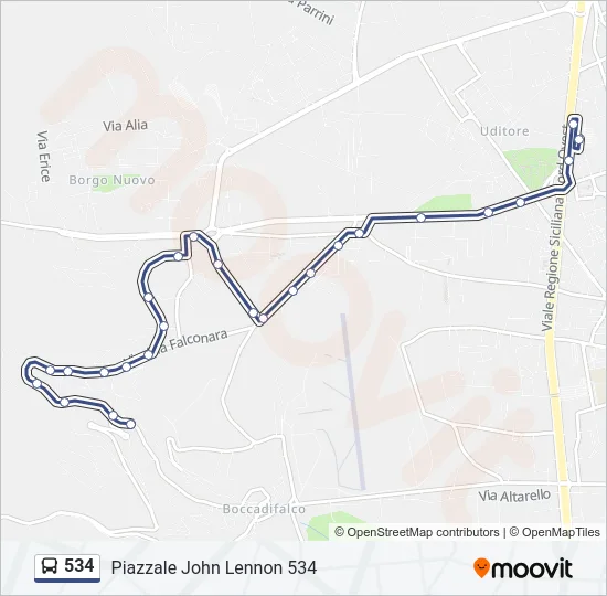534 Bus Line Map