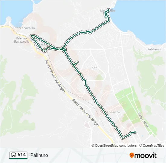 614 Bus Line Map