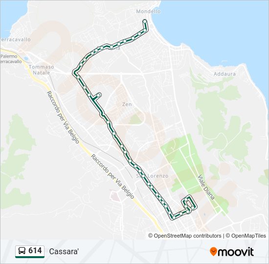 614 Bus Line Map