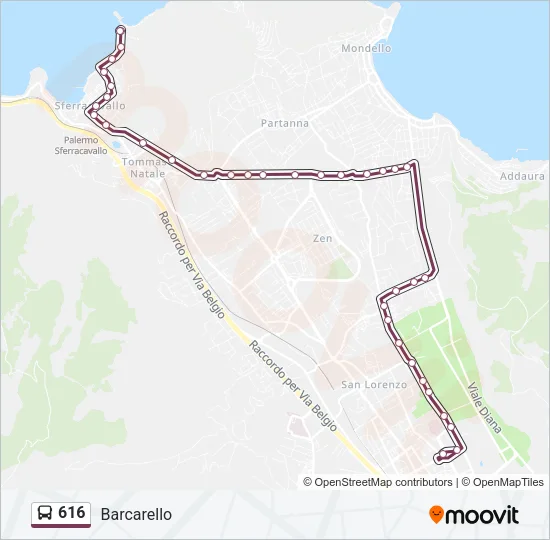 616 Bus Line Map