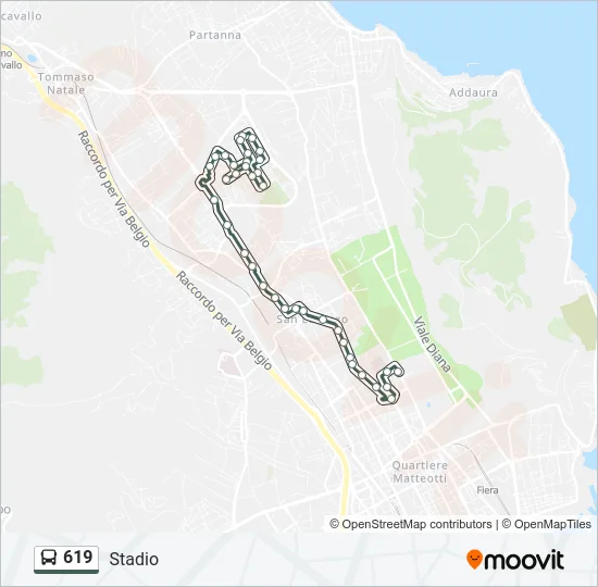 619 Bus Line Map