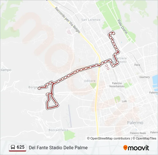 625 Bus Line Map