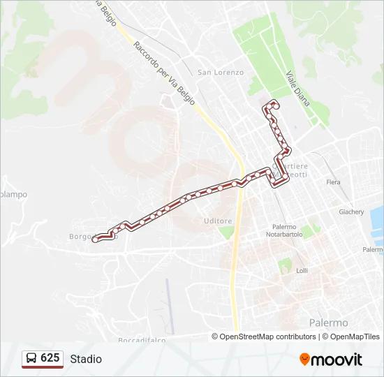 625 Bus Line Map