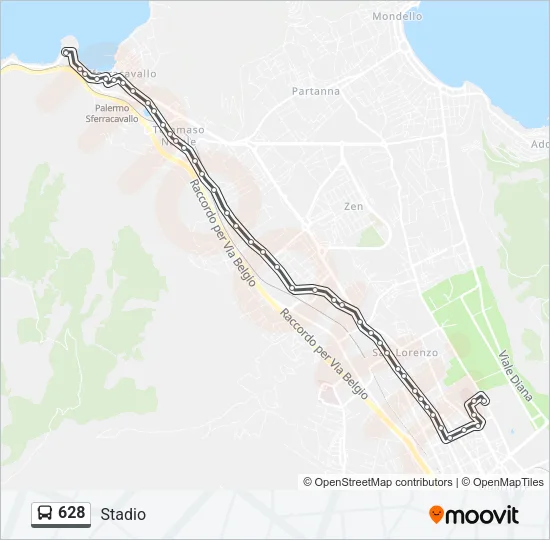 628 Bus Line Map