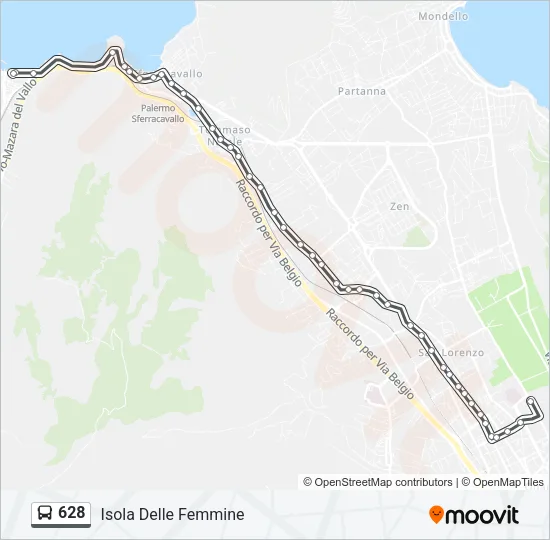 628 Bus Line Map