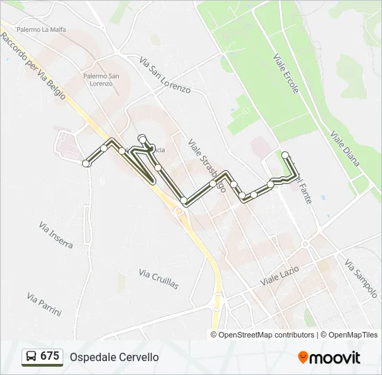 675 Bus Line Map