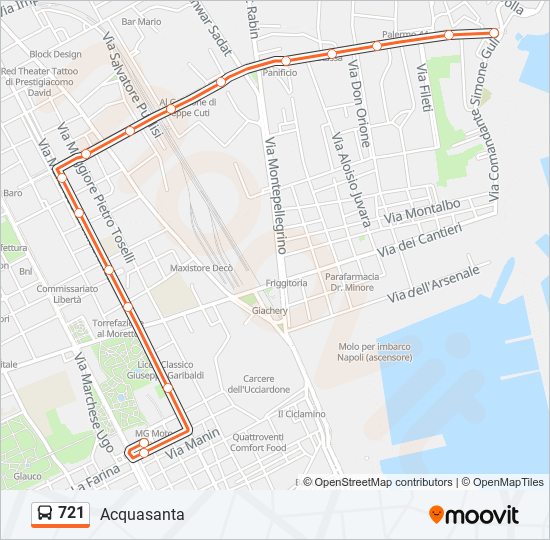 721 bus Line Map