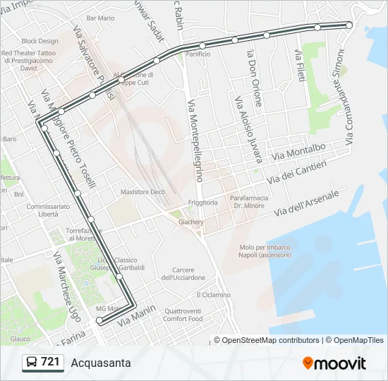 721 Bus Line Map