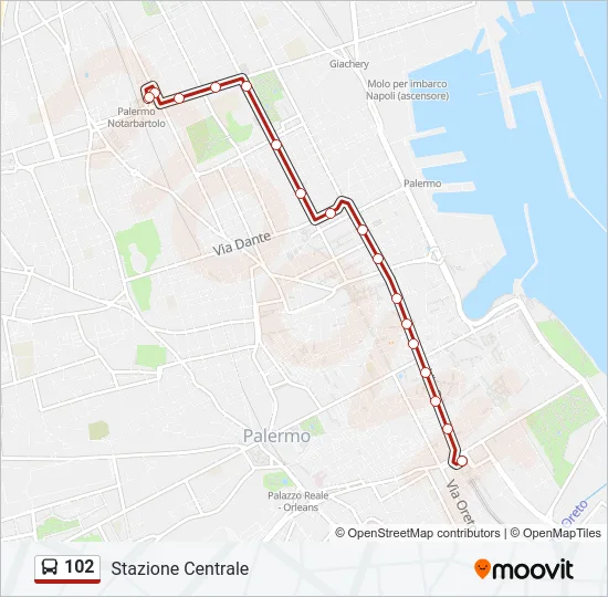 102 Bus Line Map